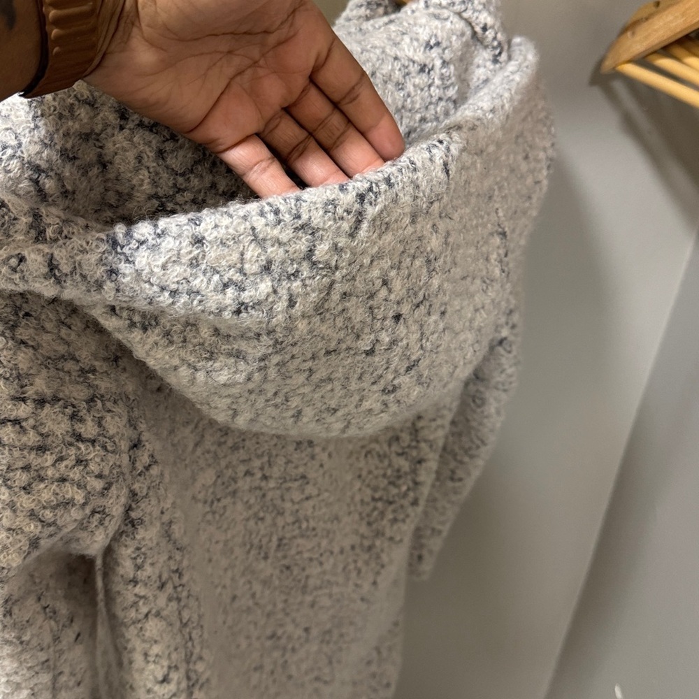 Cole Haan Cream Textured Wool Blend Coat - Picture 5 of 9